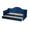 Baxton Studio Perry Blue Velvet Upholstered and Tufted Twin Size Daybed with Trundle 156-9450 - alternate 5